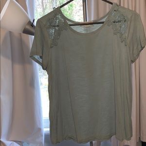 soft blue floral sleeve top